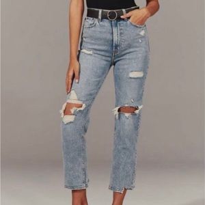 Abercrombie and fitch ultra high rise ankle straight jeans